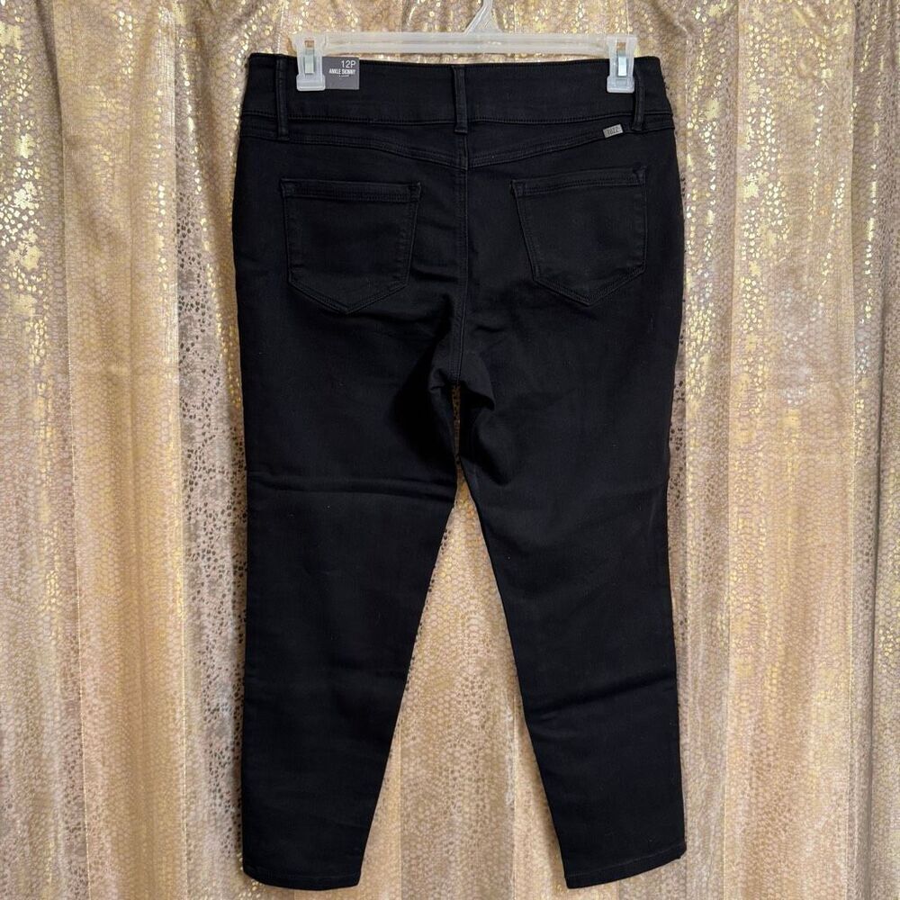 1822 Denim Gia Ankle Skinny Jeans Soft Stretchy Black NWT 12 Petite - Picture 2 of 11